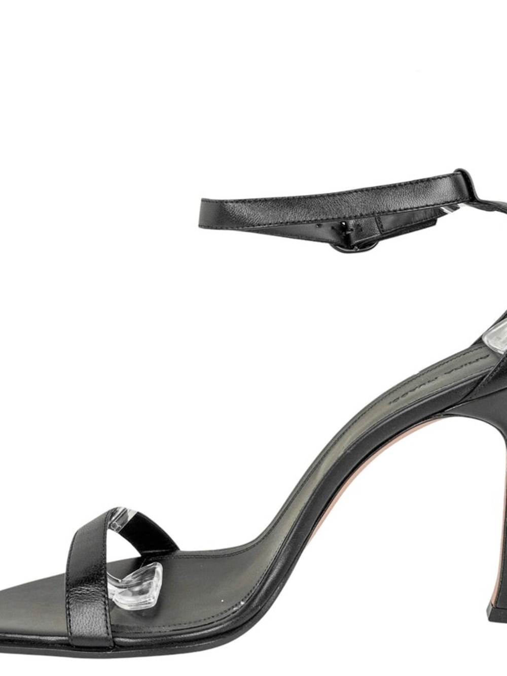 Amina Muaddi Black Kim Leather Ankle-Strap Stiletto Sandals - Picture 5 of 15